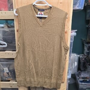 Jermyn & Bond Size M Tan Italian Merino Blend Knit Sweater Vest